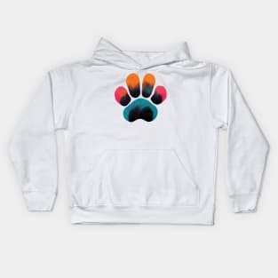 Colourful Paw Print Pet Pattern on yellow Kids Hoodie